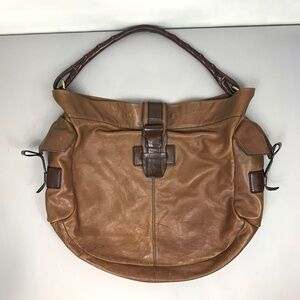 FRYE Leather Oversized Hobo Purse in Tan
